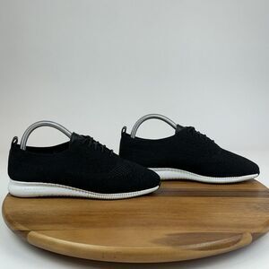 Womens Cole‎ Haan Grand Os Black Stitchlite Knit Wingtip Oxfords Shoes Size 7 B